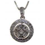 Round Brilliant Diamond Halo Necklace Round Brilliant Diamond Halo Necklace