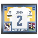 Autographed Blake Corum Custom Framed Jersey Autographed Blake Corum Custom Framed Jersey