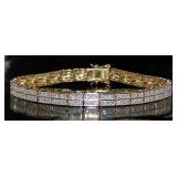 Elegant 2 Row Diamond Accented Bracelet Elegant 2 Row Diamond Accented Bracelet