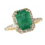 14k Gold 2.69 ct Natural Emerald & Diamond Ring 14k Gold 2.69 ct Natural Emerald & Diamond Ring