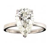 14kt Gold 3.29 ct Pear VVS Lab Diamond Ring 14kt Gold 3.29 ct Pear VVS Lab Diamond Ring