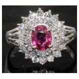 GIA Platinum 1.67 ct Ruby & Diamond Ring GIA Platinum 1.67 ct Ruby & Diamond Ring