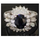 Platinum 2.91 ct Sapphire & Diamond Ring Platinum 2.91 ct Sapphire & Diamond Ring
