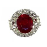 14k Gold 9.88 ct Oval Ruby & Diamond Ring 14k Gold 9.88 ct Oval Ruby & Diamond Ring