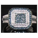 Genuine Blue Diamond Dinner Ring Genuine Blue Diamond Dinner Ring