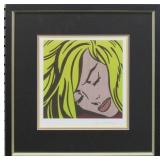 SLEEPING GIRL PRINT PLATE SIGN BY ROY LICHTENSTEIN