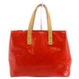 Louis Vuitton Red Vernis Reed Handbag PM