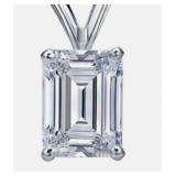 14k Gold 1.04 ct Emerald Cut Lab Diamond Pendant