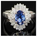Platinum 1.82 ct GIA Sapphire & Diamond Ring