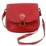Louis Vuitton Red Epi Saint-Cloud Shoulder Bag