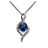 Beautiful Blue & White Sapphire Necklace