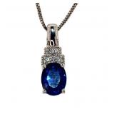 Brilliant Blue & White Sapphire Necklace