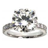 14k Gold 6.77 ct. Round Brilliant Lab Diamond Ring