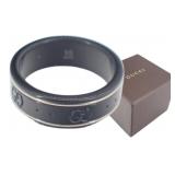 Gucci Black GG Logo Ring