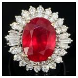 14kt Gold 16.84 ct Oval Ruby & Diamond Ring