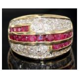 18kt Gold 3.79 ct Natural Ruby & Diamond Ring