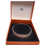 Hermes Pink Enamel Bangle Bracelet