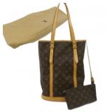 Louis Vuitton Monogram Bucket Bag With Pouch