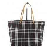 Burberry Black Check Canvas Handbag