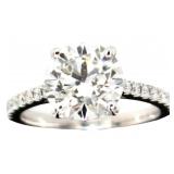 14kt Gold 2.62 ct Round Lab Diamond Ring