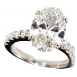 14k Gold 6.25 ct. Oval Brilliant Lab Diamond Ring