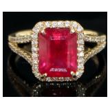 14kt Gold 4.92 ct Ruby & Diamond Ring 14kt Gold 4.92 ct Ruby & Diamond Ring