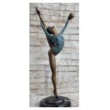 BRONZE GYMNAST WITH BALANCING BALL BY COLLETT BRONZE GYMNAST WITH BALANCING BALL BY COLLETT