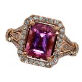 14k Rose Gold 2.61 ct Tourmaline & Diamond Ring 14k Rose Gold 2.61 ct Tourmaline & Diamond Ring