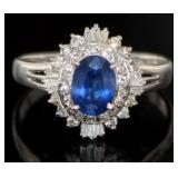 Platinum 1.44 ct Natural Sapphire & Diamond Ring Platinum 1.44 ct Natural Sapphire & Diamond Ring