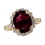 14k Gold 3.75 ct Pink Tourmaline & Diamond Ring 14k Gold 3.75 ct Pink Tourmaline & Diamond Ring