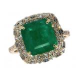 14k Gold 4.49 ct Natural Emerald & Diamond Ring 14k Gold 4.49 ct Natural Emerald & Diamond Ring