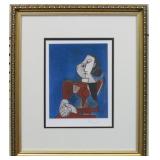 SEATED WOMAN PRINT PLATE SIGN BY PABLO PICASSO SEATED WOMAN PRINT PLATE SIGN BY PABLO PICASSO