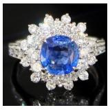 Platinum 3.75 ct Brilliant Sapphire & Diamond Ring Platinum 3.75 ct Brilliant Sapphire & Diamond Ring