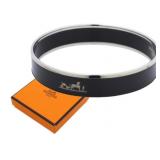Hermes Black Enamel Bangle Bracelet Hermes Black Enamel Bangle Bracelet