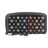 Jimmy Choo Black Leather Multicolored Stars Wallet Jimmy Choo Black Leather Multicolored Stars Wallet