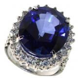 14kt Gold 20.83 ct Oval Sapphire & Diamond Ring 14kt Gold 20.83 ct Oval Sapphire & Diamond Ring