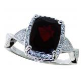 Radiant Cut 2.84 ct Garnet & Diamond Ring Radiant Cut 2.84 ct Garnet & Diamond Ring