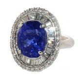 14k Gold 9.00 ct Oval Tanzanite & Diamond Ring 14k Gold 9.00 ct Oval Tanzanite & Diamond Ring
