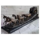 BRONZE OLD WEST STAGECOACH BY RUSSELL BRONZE OLD WEST STAGECOACH BY RUSSELL