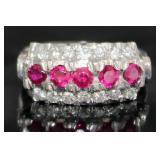 Platinum 1.00 ct Natural Ruby & Diamond Ring Platinum 1.00 ct Natural Ruby & Diamond Ring