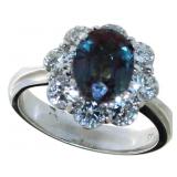 14kt Gold 3.78 ct Oval Alexandrite & Diamond Ring 14kt Gold 3.78 ct Oval Alexandrite & Diamond Ring