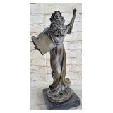 BRONZE SCULPTURE OF MOSES READING 10 COMMANDMENTS BRONZE SCULPTURE OF MOSES READING 10 COMMANDMENTS
