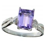 Emerald Cut 2.15 ct Amethyst & Diamond Ring Emerald Cut 2.15 ct Amethyst & Diamond Ring