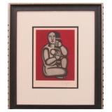 NUDE ON RED PRINT PLATE SIGN BY F LEDGER NUDE ON RED PRINT PLATE SIGN BY F LEDGER