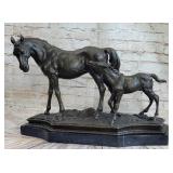 22' BRONZE MARE AND FOAL HORSE STATUE 22' BRONZE MARE AND FOAL HORSE STATUE