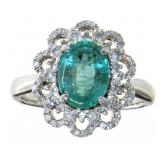 14kt Gold 2.41 ct Natural Emerald & Diamond Ring 14kt Gold 2.41 ct Natural Emerald & Diamond Ring