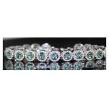 Stunning 15.30 ct Blue Topaz Halo Bracelet Stunning 15.30 ct Blue Topaz Halo Bracelet
