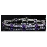 Beautiful Amethyst & White Topaz Fashion Bracelet Beautiful Amethyst & White Topaz Fashion Bracelet