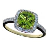 10kt Gold 2.35 ct Peridot & Diamond Ring 10kt Gold 2.35 ct Peridot & Diamond Ring