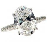 14k Gold 3.57 ct Oval Lab Diamond Ring 14k Gold 3.57 ct Oval Lab Diamond Ring